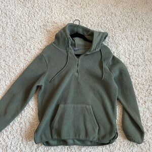 Eddie Bauer Fleece Green Hooded Pullover
